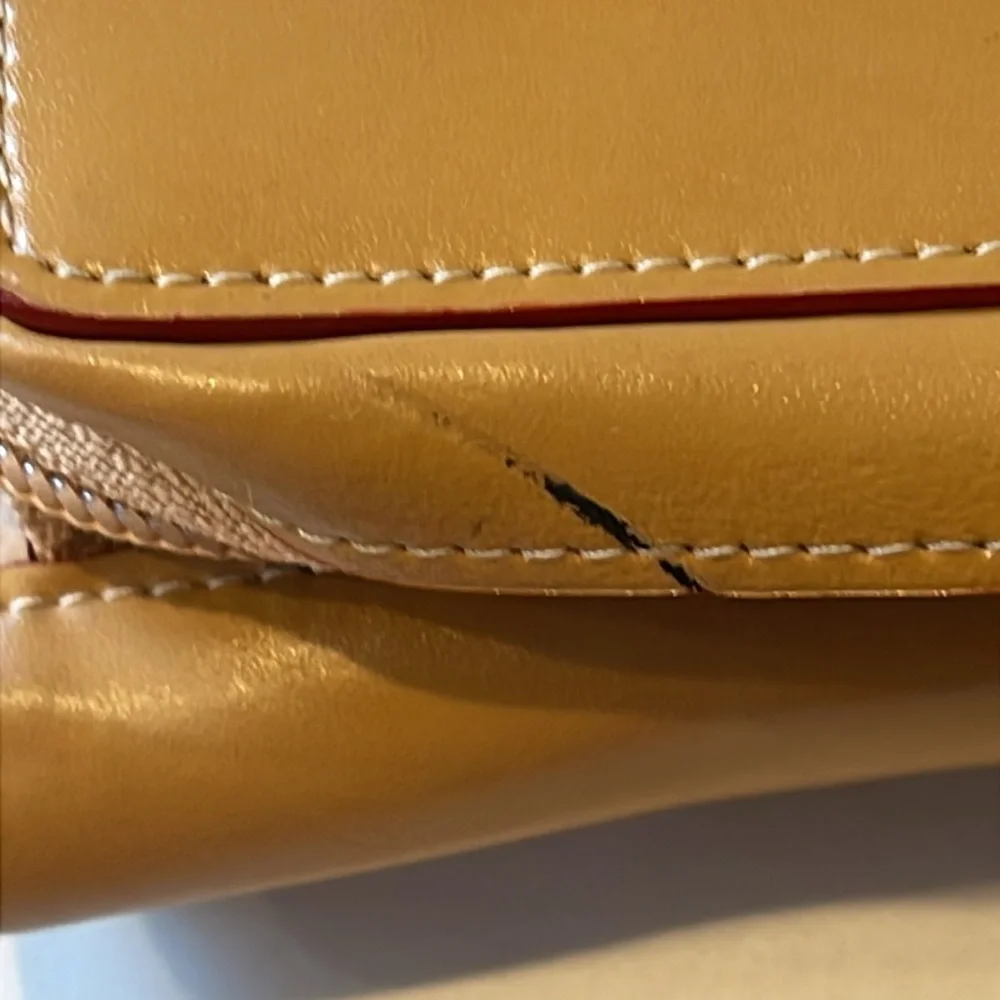 Lodis Audrey Leather Clutch Wallet VTG Tan Crossbody, Fold-Over Flap Checkbook